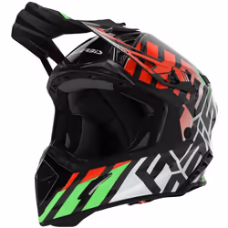 Acerbis Steel Carbon Casque de motocross, noir-rouge-vert, taille L pour Hommes