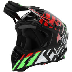 Acerbis Steel Carbon Casque de motocross, noir-rouge-vert, taille L pour Hommes