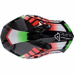 Acerbis Steel Carbon Casque de motocross, noir-rouge-vert, taille L pour Hommes