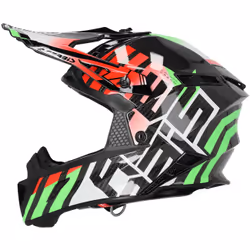 Acerbis Steel Carbon Casque de motocross, noir-rouge-vert, taille L pour Hommes