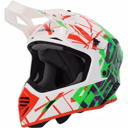 Acerbis X-Track 2024 Casque de motocross, blanc-rouge-vert, taille L pour Hommes