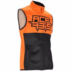 Acerbis Linear Softshell Gilet de motocross imperméable, noir-orange, taille M pour Hommes