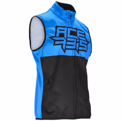 Acerbis Linear Softshell Gilet de motocross imperméable, noir-bleu, taille XL pour Hommes