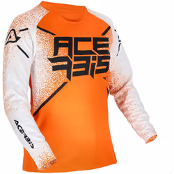 Acerbis MX J-Kid 5 Maillot de motocross pour enfants, blanc-orange, taille M pour Des gamins