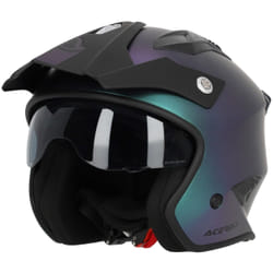 Acerbis Aria Metallic Casque jet, vert-pourpre, taille L pour Hommes