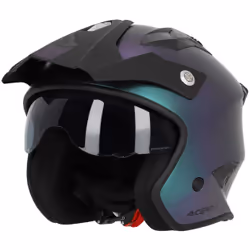 Acerbis Aria Metallic Casque jet, vert-pourpre, taille XL pour Hommes