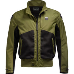 Blauer Thor Air veste textile de moto perforée, noir-vert, taille L pour Hommes