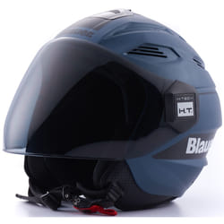 Blauer Brat Casque jet, noir-bleu, taille XS pour Hommes