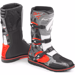 Forma Boulder Comp Bottes de moto, gris-blanc-rouge, taille 45 pour Hommes