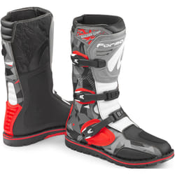 Forma Boulder Comp Bottes de moto, gris-blanc-rouge, taille 45 pour Hommes