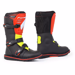Forma Rock Bottes de motocross pour enfants, noir-rouge-jaune, taille 34 pour Des gamins