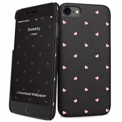 i-Paint Sweety, Housse, Apple, iPhone 7, 11,9 cm (4.7"), Noir, Rose