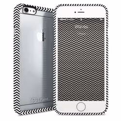 i-Paint 820501, Housse, Apple, iPhone 6/6s, 11,9 cm (4.7"), Noir, Transparent, Blanc