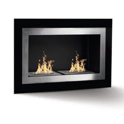 DIVINA FIRE DF42463 cheminée Intérieure Cheminée encastrable Bioéthanol Noir, Acier inoxydable