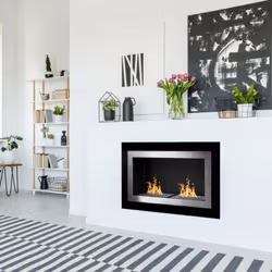 DIVINA FIRE DF42463 cheminée Intérieure Cheminée encastrable Bioéthanol Noir, Acier inoxydable