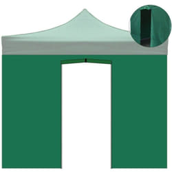 Couverture latérale verte imperméable 3x2m avec porte enroulable pour tonnelle pliable 3x3m