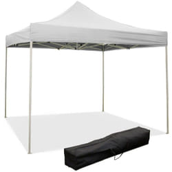 Gazebo pliable pliable 3 x 3 m Blanc recouvert de pvc imperméable