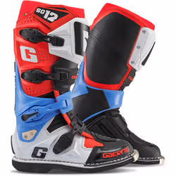 Gaerne SG-12 Bottes de motocross, blanc-rouge-bleu, taille 42 pour Hommes