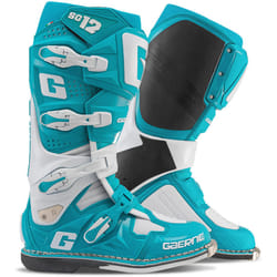 Gaerne SG-12 Bottes de motocross, blanc-turquoise, taille 45 pour Hommes