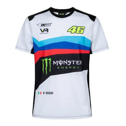 T-shirt VR46 Monster Energy WRT Blanc/Noir Homme - VR46 - T-shirt à manches courtes - Polyester - Homme