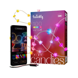 Twinkly - Guirlande étoile connectée IP20 6m 100 leds rgb fil transparent candies