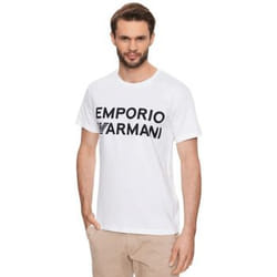 T shirt - Emporio Armani - Homme - Original logo black - Blanc - Coton