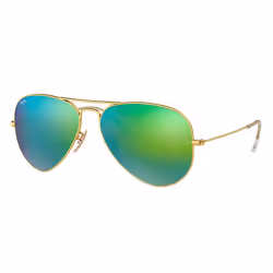 Ray-Ban AVIATOR FLASH LENSES, Adulte, Unisexe, Aviateur, Or, Verres non polarisés, Métal