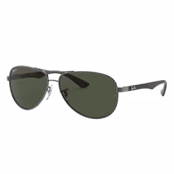 Ray-Ban RB8313 Verres polarisés Verres polarisés Vert Classique G-15 + Gun, Adulte, Mâle, Aviateur, Aviateur, Cerclé, Bronze, ...