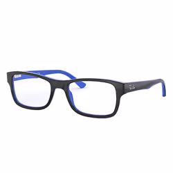 Ray-Ban RB5268, Adulte, Unisexe, Rectangulaire, Bleu, Noir, Verres non polarisés, Acétate