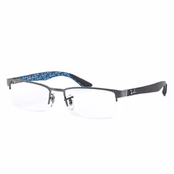 Ray-Ban RB8412, Adulte, Unisexe, Rectangulaire, Gris, Bleu, Verres non polarisés, Fibre de carbone