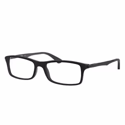 Ray-Ban RB7017, Adulte, Unisexe, Rectangulaire, Noir, Verres non polarisés, Acétate