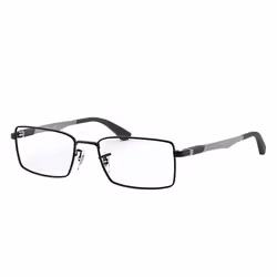 Ray-Ban RB6275, Adulte, Unisexe, Rectangulaire, Noir, Verres non polarisés, Métal