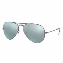 Ray-Ban AVIATOR FLASH LENSES, Adulte, Unisexe, Aviateur, Verres non polarisés, Métal, Argent