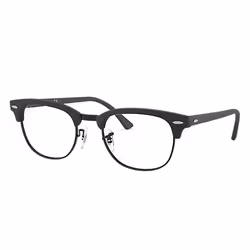 Ray-Ban Clubmaster Optics, Adulte, Unisexe, Carré, Noir, Verres non polarisés, Acétate