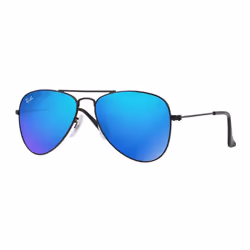 Ray-Ban AVIATOR JUNIOR, Enfant, Aviateur, Cerclé, Noir, Noir, Métal