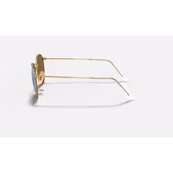Ray-Ban Round Flash Lenses Verres polarisés Verres polarisés Bleu Flash + Or - Vue supplémentaire 4