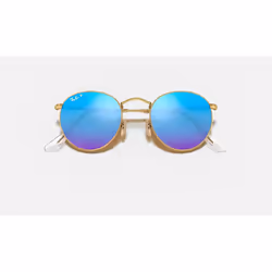 Ray-Ban Round Flash Lenses Verres polarisés Verres polarisés Bleu Flash + Or - Vue supplémentaire 6