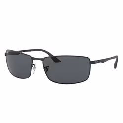Ray-Ban RB3498, Adulte, Unisexe, Rectangulaire, Noir, Verres polarisés, Métal