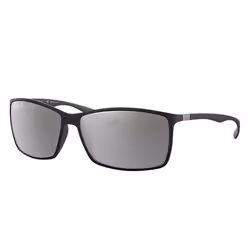 Ray-Ban RB4179, Adulte, Unisexe, Rectangulaire, Noir, Verres polarisés, Argent