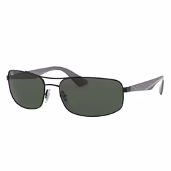 Ray-Ban RB3527, Adulte, Unisexe, Rectangulaire, Gris, Noir, Verres non polarisés, Métal