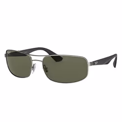 Ray-Ban RB3527, Adulte, Unisexe, Rectangulaire, Noir, Verres polarisés, Métal