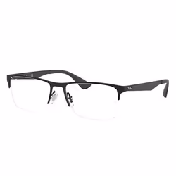Ray-Ban RB6335, Adulte, Unisexe, Rectangulaire, Noir, Verres non polarisés, Métal