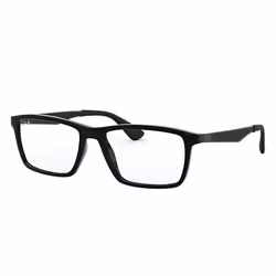Ray-Ban RB7056, Adulte, Unisexe, Carré, Noir, Verres non polarisés, Nylon