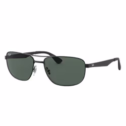 Ray-Ban RB3528, Adulte, Unisexe, Carré, Noir, Verres non polarisés, Métal