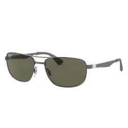 Ray-Ban RB3528, Adulte, Unisexe, Carré, Verres polarisés, Métal, Vert