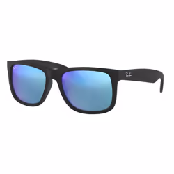 Ray-Ban Justin Color Mix Bleu Miroir + Noir, Adulte, Wayfarer, Carré, Cerclé, Noir, Noir