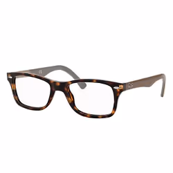 Ray-Ban RB5228, Adulte, Unisexe, Rectangulaire, Tortue, Marron, Verres non polarisés, Acétate