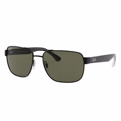 Ray-Ban RB3530, Adulte, Unisexe, Carré, Noir, Verres polarisés, Métal