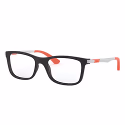 Ray-Ban RB1549, Enfant, Unisexe, Carré, Argent, Noir, Verres non polarisés, Nylon