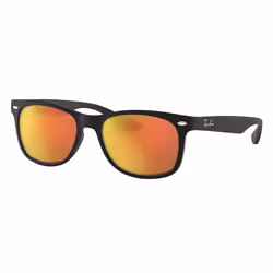 Ray-Ban New Wayfarer Junior Rouge Miroir + Noir, Enfant, Wayfarer, Carré, Cerclé, Noir, Noir